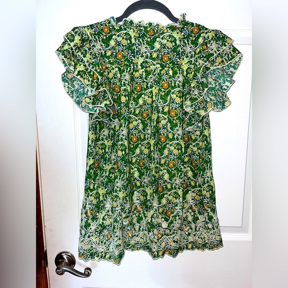 Solitaire Green and White Floral Blouse Medium - Picture 3 of 3